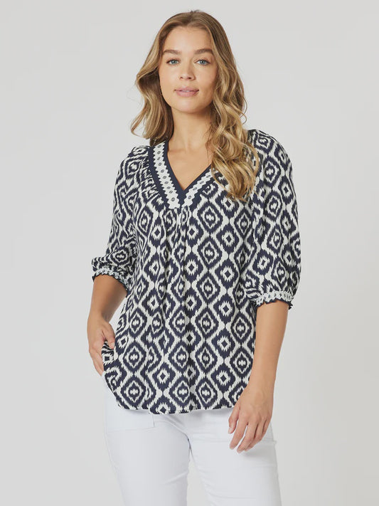 Threadz Diamonds Are Forever Top Navy/White