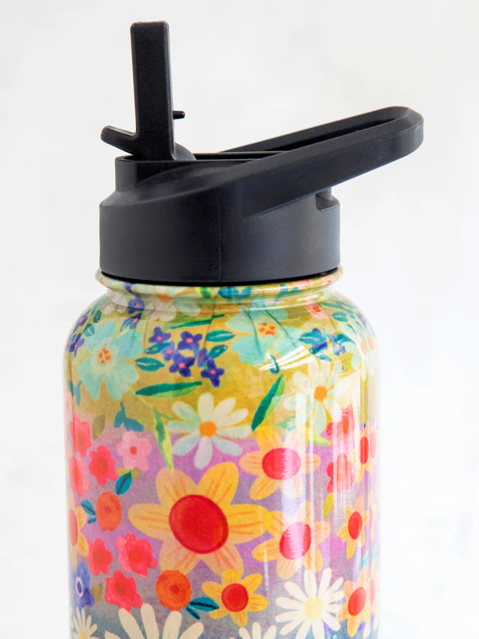 Natural Life XL Water Bottle Wildflower Border