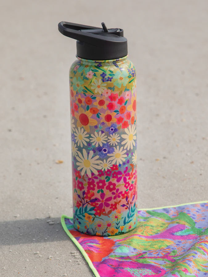 Natural Life XL Water Bottle Wildflower Border