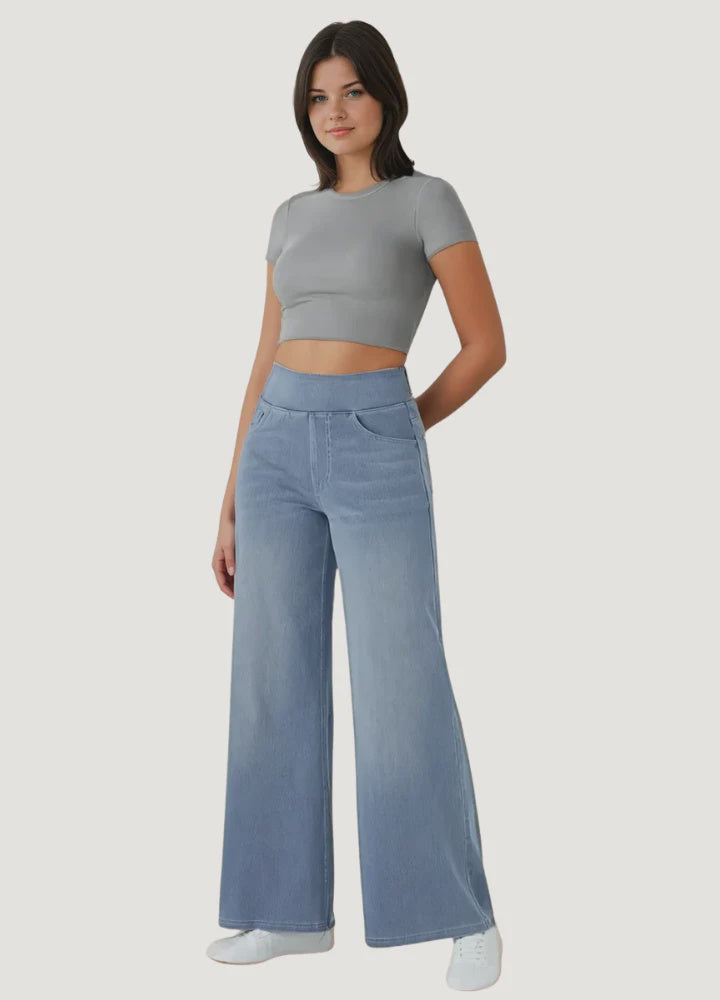 LaSculpte Ultra Stretchy Wide Leg Jeans - Denim Blue