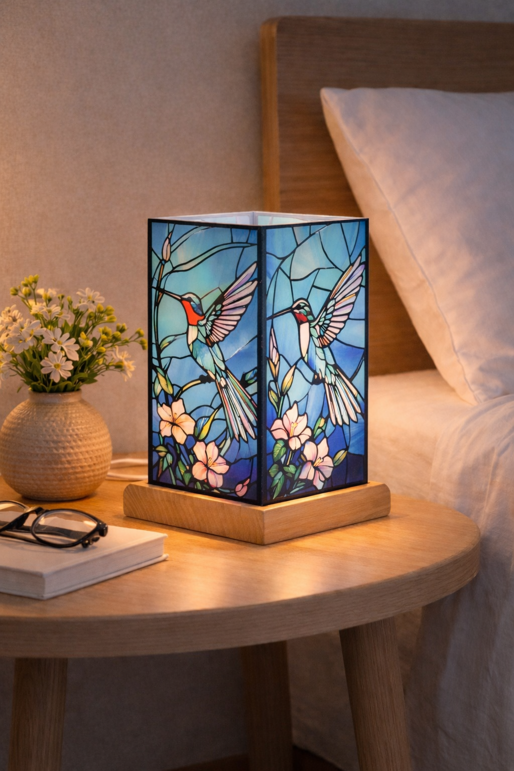 Yellow Rock Stained Glass Lamp