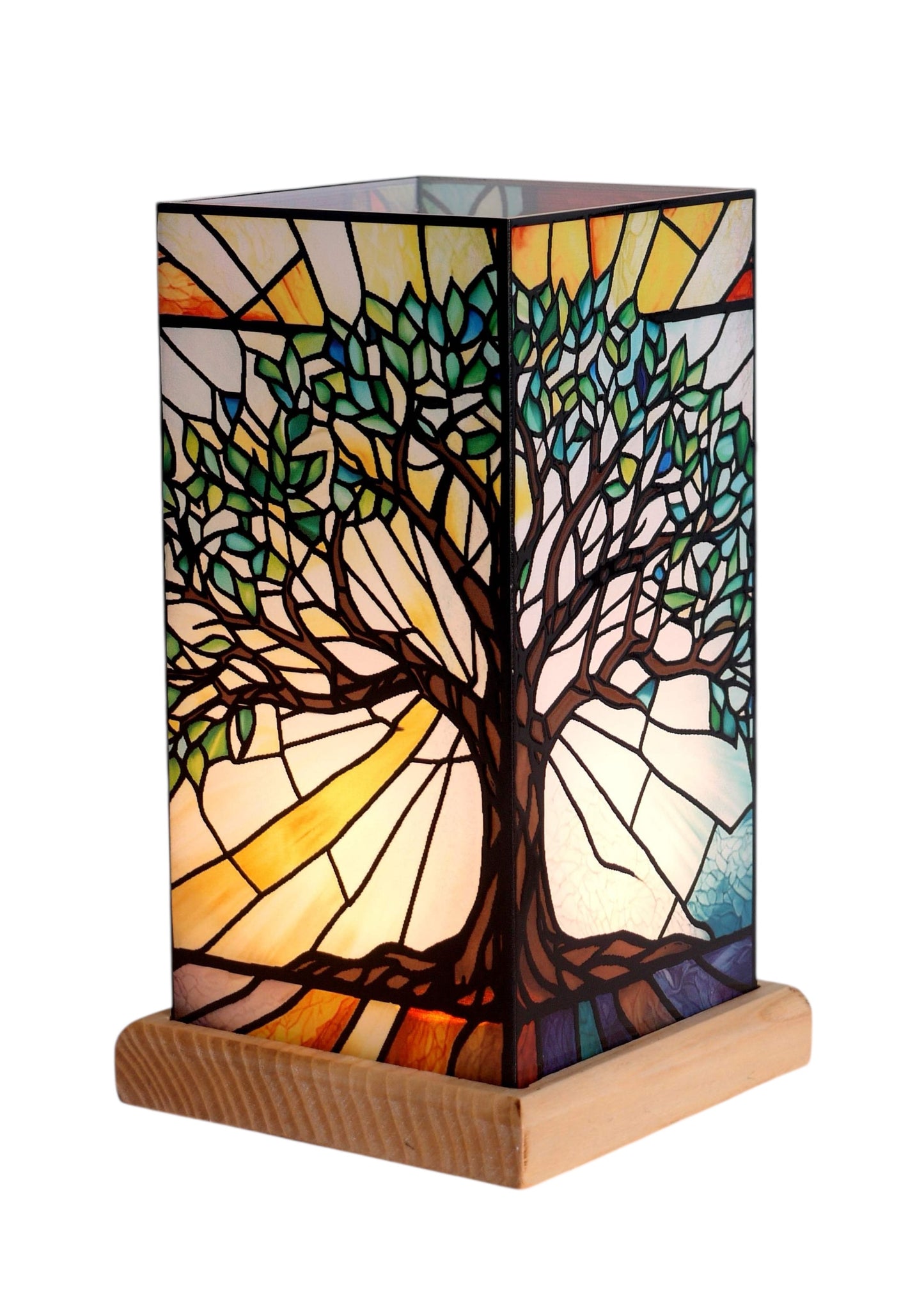 Yellow Rock Stained Glass Lamp