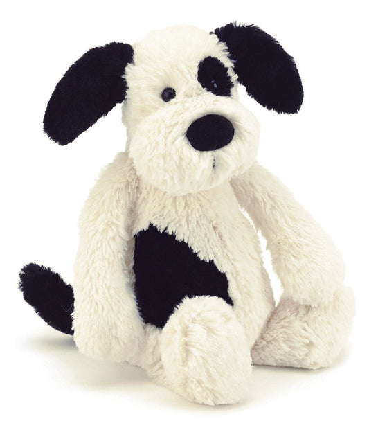 Jellycat Medium Bashful Black & Cream Puppy