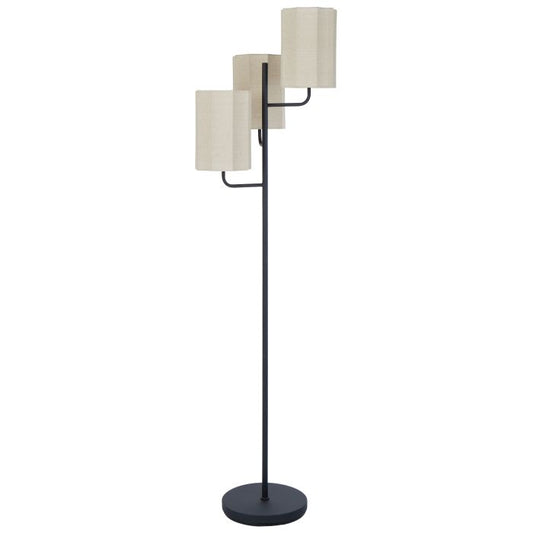 Amalfi Tiered Trio Shade Floor Lamp Black/Natural