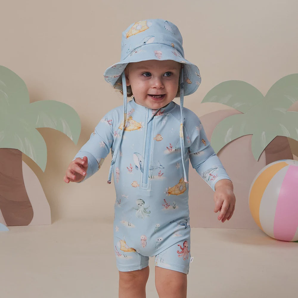 Snuggle Hunny Swim Shortie - Blue Little Subs