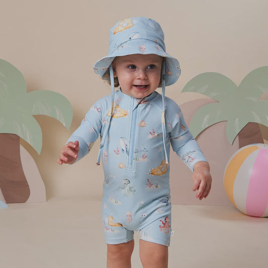 Snuggle Hunny Swim Shortie - Blue Little Subs