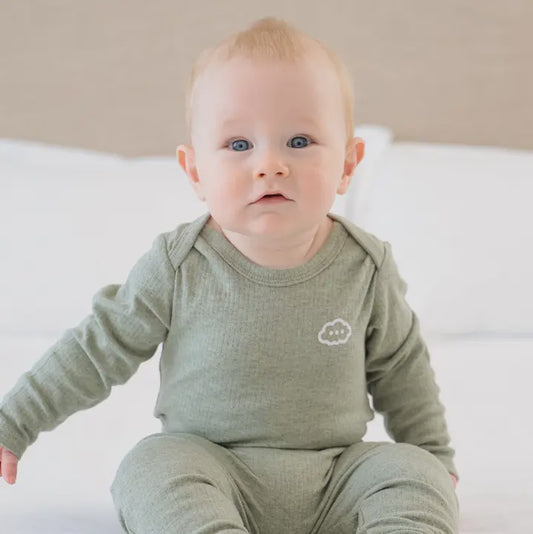 Lummi Organic Long Sleeve Bodysuit - Forest Green