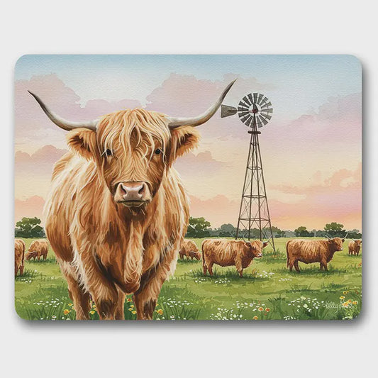 Kelly Lane Highland Cow Placemat  6pk