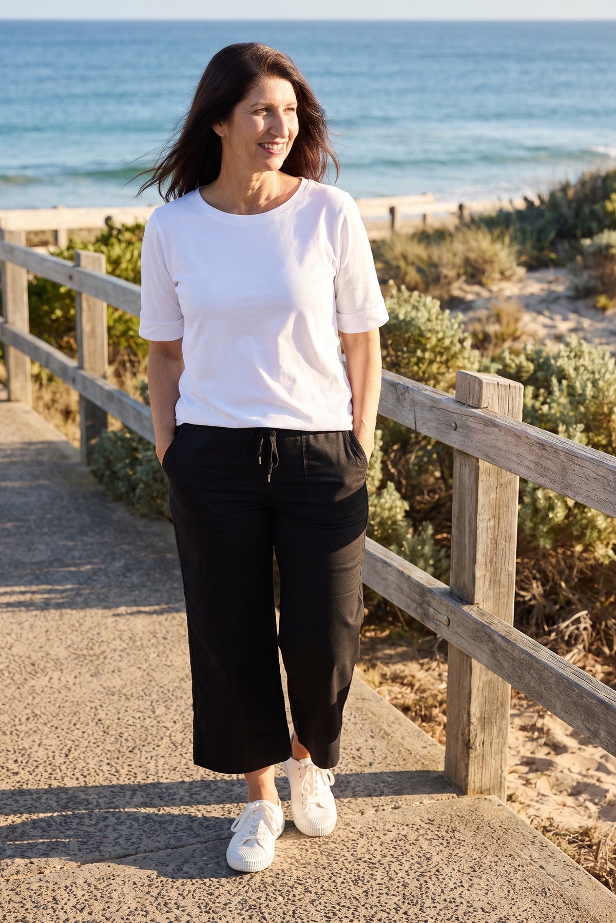 Cafe Latte Drawstring Wide Leg Pant