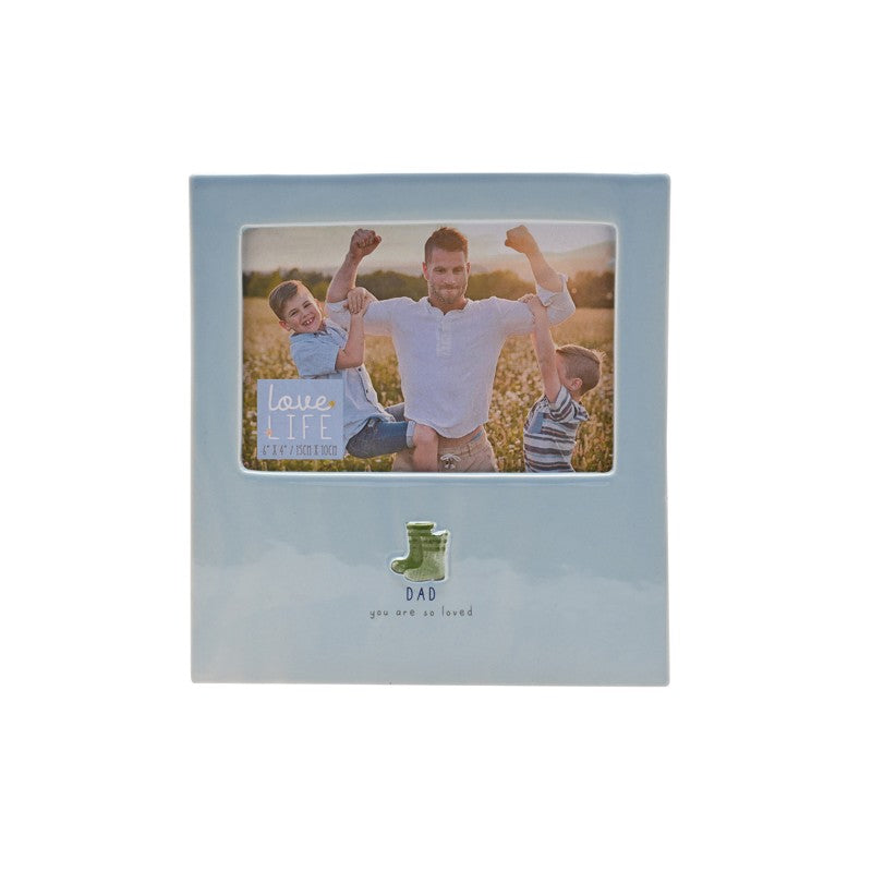 Love Life Embossed Ceramic Photo Frame