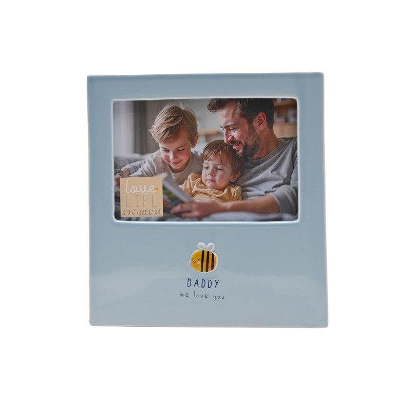Love Life Embossed Ceramic Photo Frame