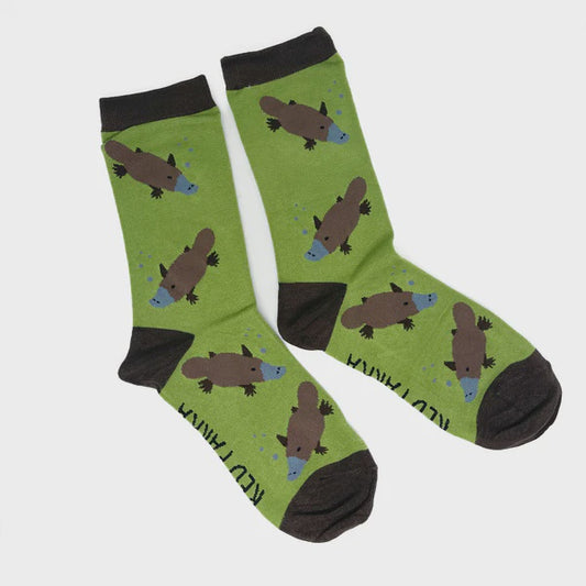 Red Parka Bamboo Socks Platypus