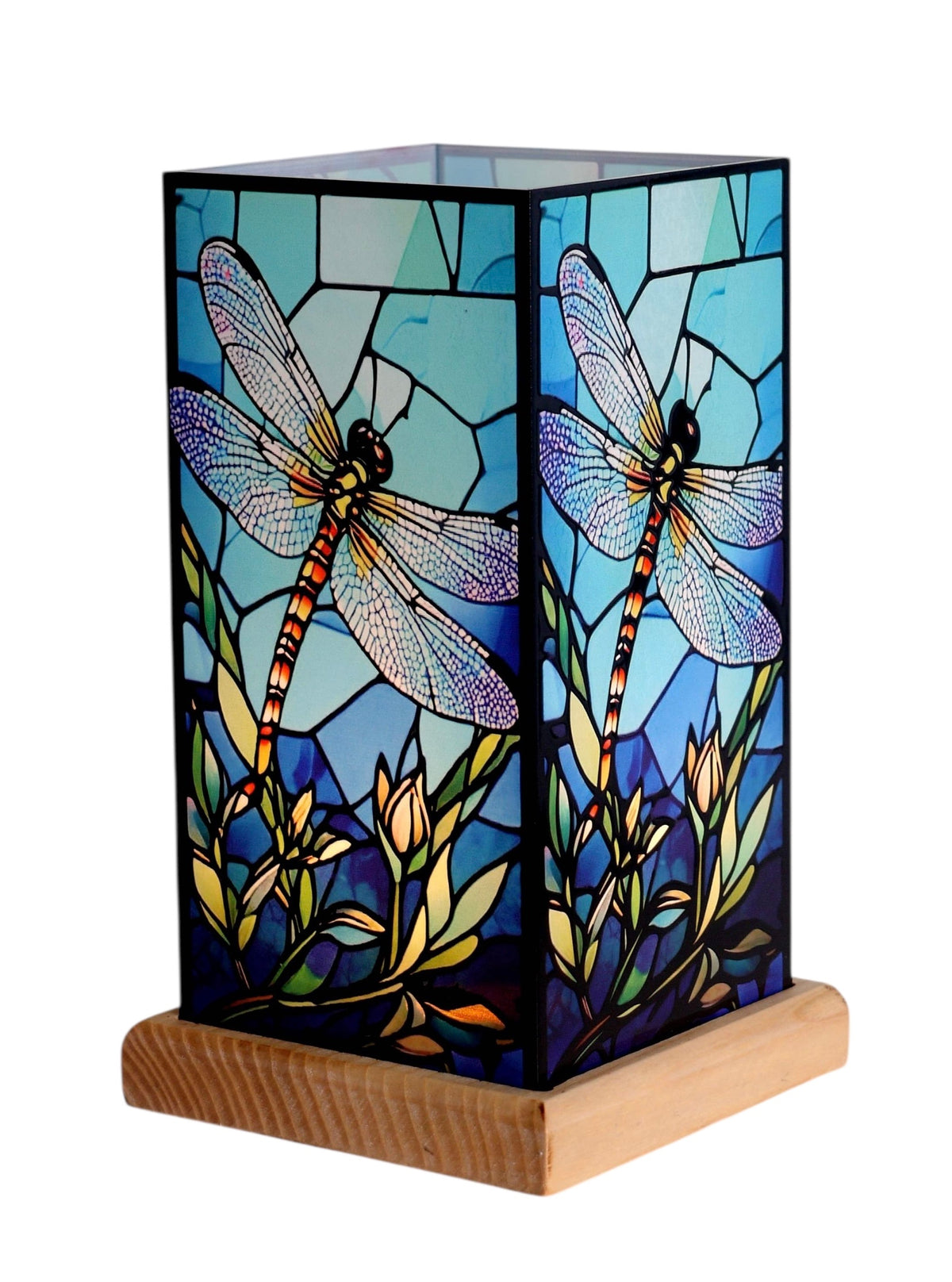 Yellow Rock Stained Glass Lamp