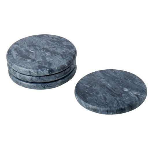 D&W Nuvolo Set/4 Black Marble Coasters