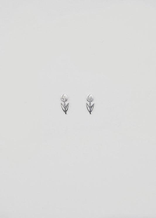 S+G Silver Tulip Stem Studs