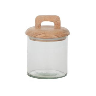 Casa Regalo Amaya Glass/Wood Canister 11x14cm