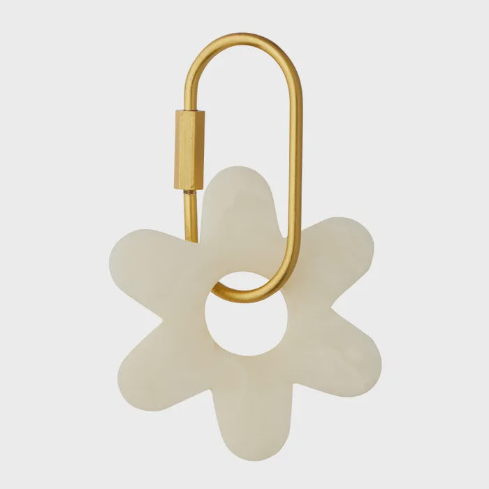 Assemble Kip Flower Key Ring - Ivory
