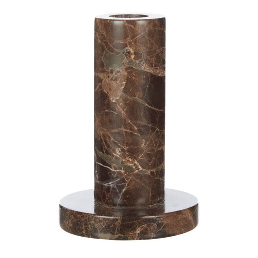 Academy Albert Marble Candle Holder 12cm Brown