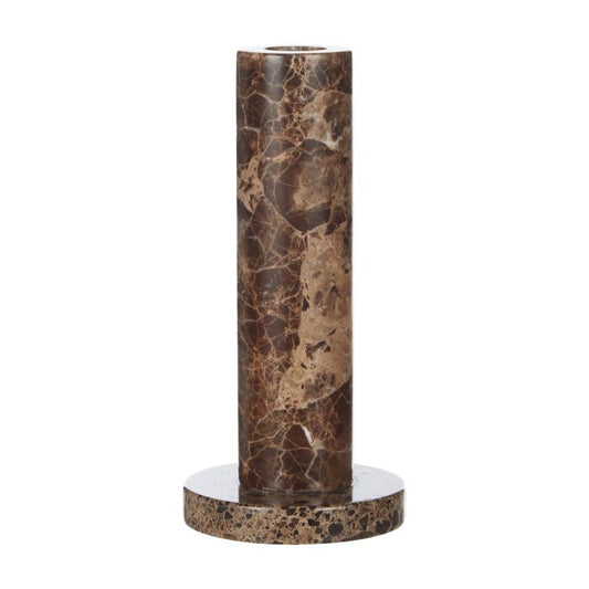 Academy Albert Marble Candle Holder 17cm Brown