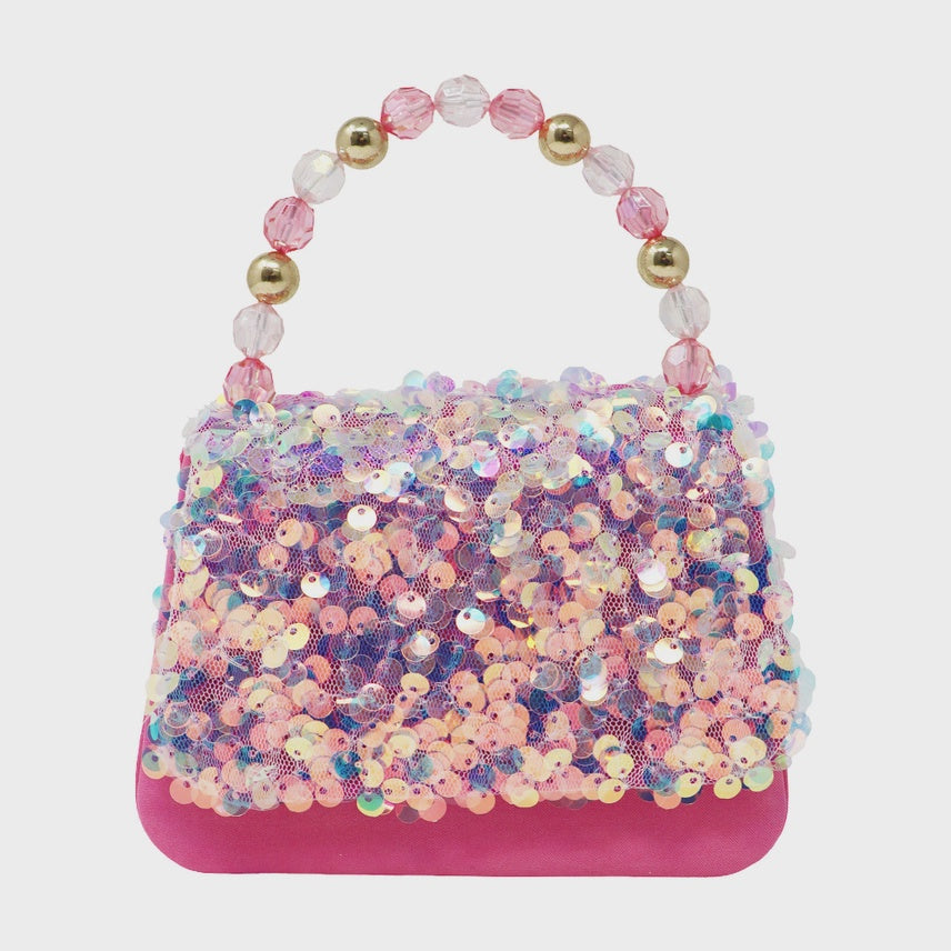 Pink Poppy Mermaid Flip Sequin Handbag