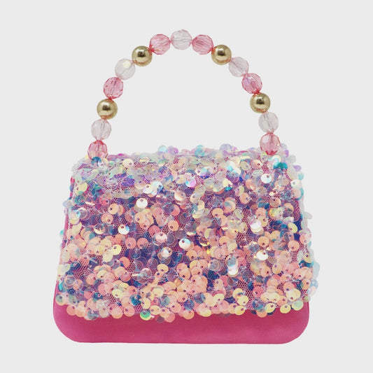 Pink Poppy Mermaid Flip Sequin Handbag