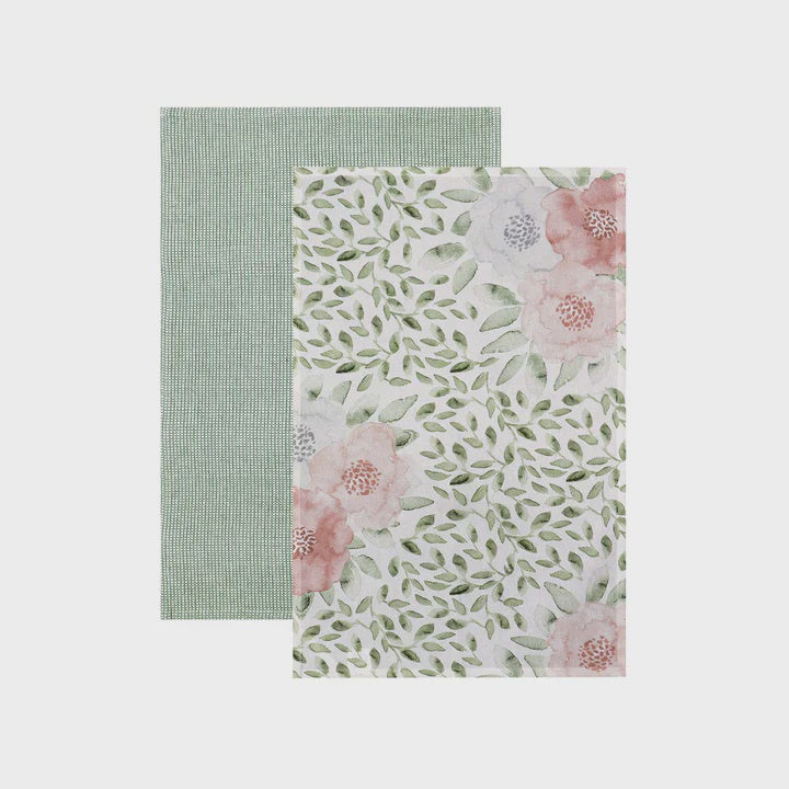 Madras Link Peony Floral Teatowel Pack Of 2