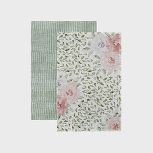 Madras Link Peony Floral Teatowel Pack Of 2