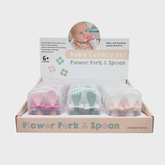 Annabel Trends Baby Cutlery Set Flower Fork & Spoon