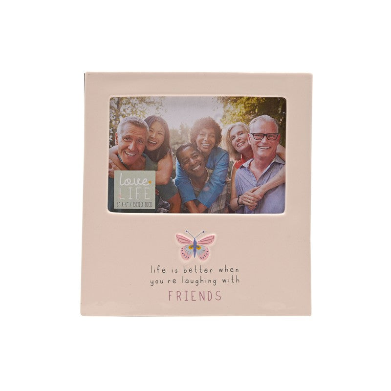 Love Life Embossed Ceramic Photo Frame