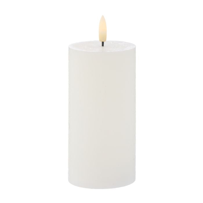 Amalfi Hughe LED Pillar Candle Rustic 15cm White