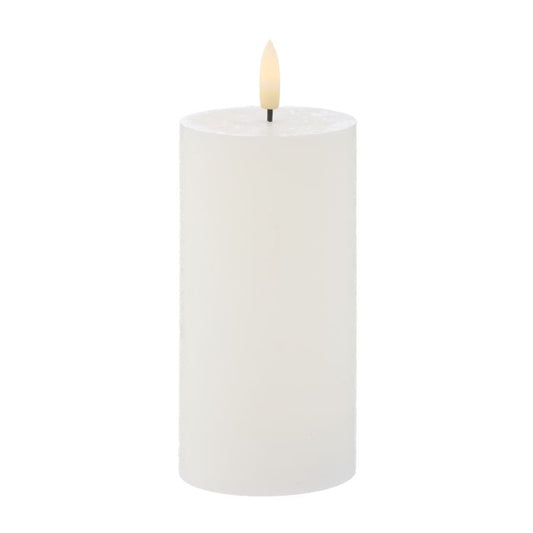 Amalfi Hughe LED Pillar Candle Rustic 15cm White