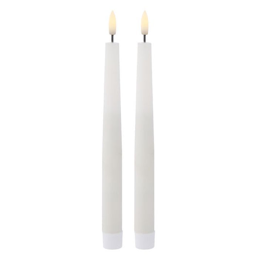 Amalfi Hughe LED Taper Candles Set/2 24cm White