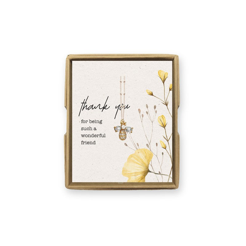 Artique Gold Plated Bee Necklace - Friend