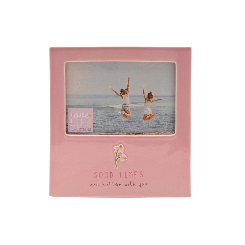 Love Life Embossed Ceramic Photo Frame
