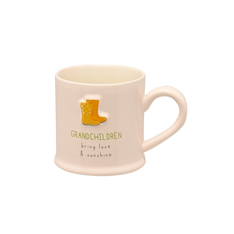 Love Life Embossed Stoneware Mug