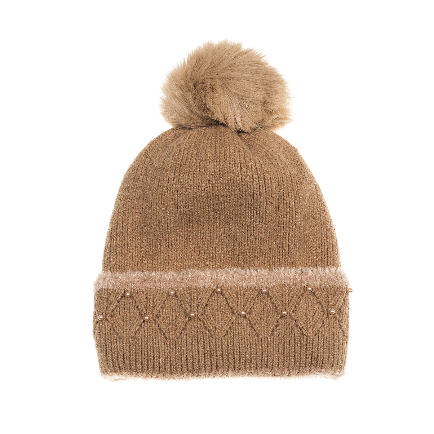 IVYS Rabbit Hair Pearl Beanie