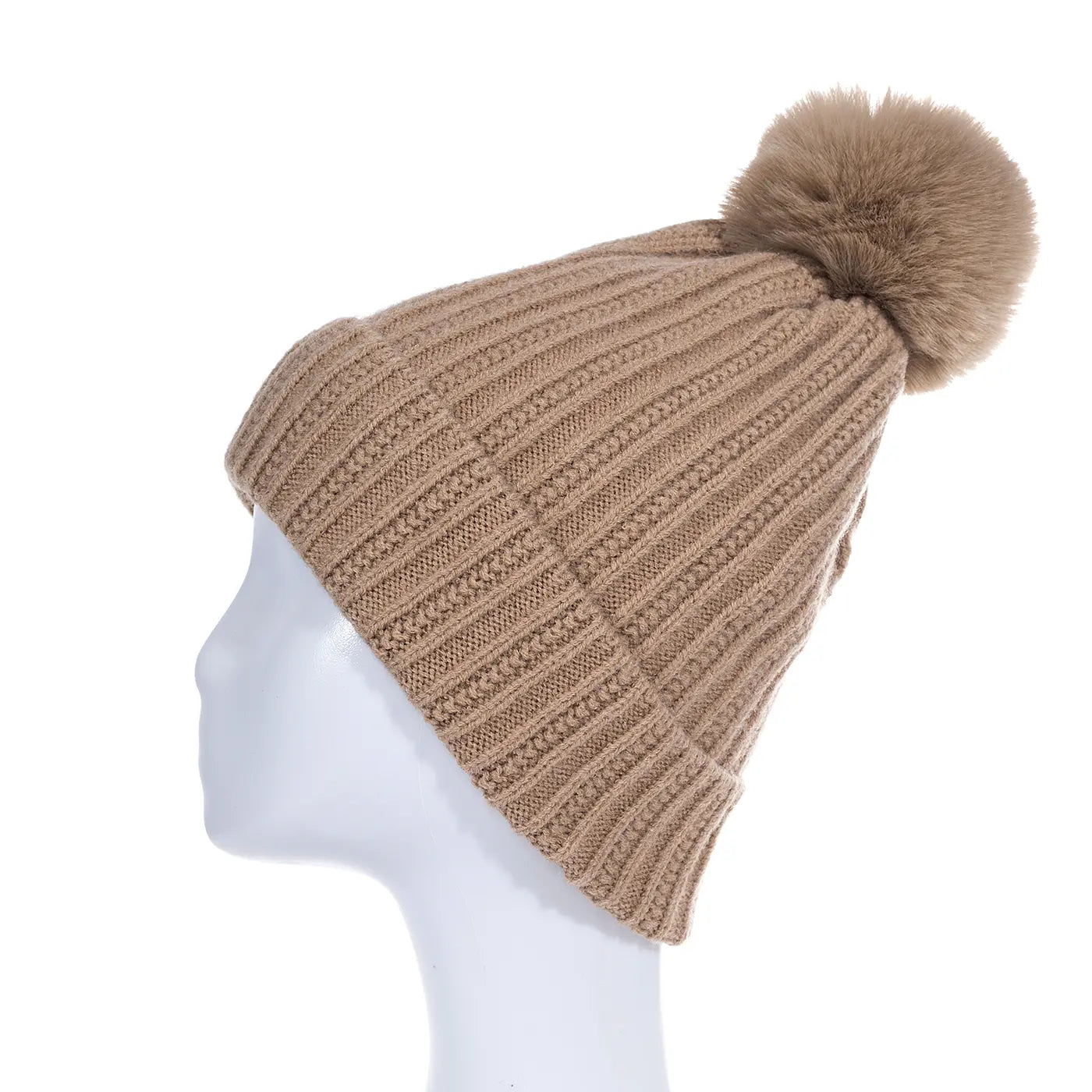 IVYS Fancy Rib Pom Pom Beanie