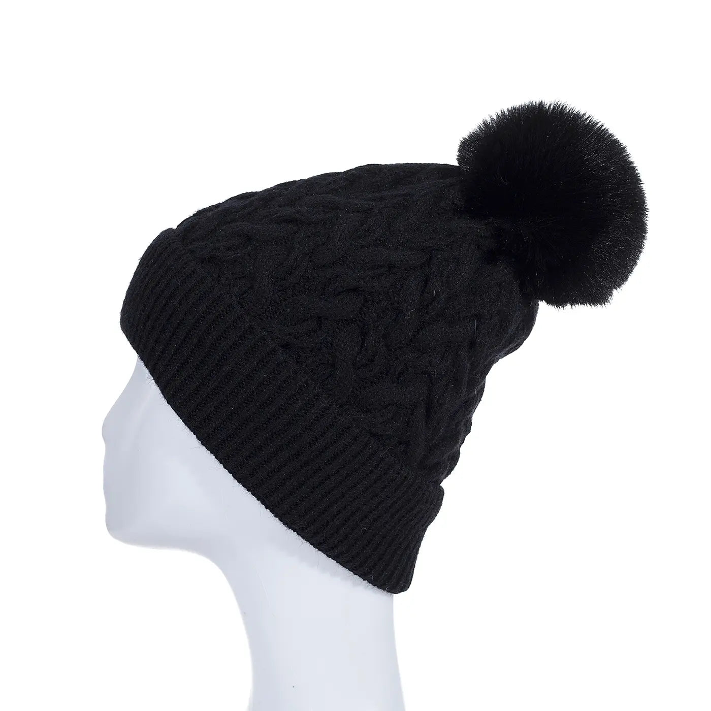 IVYS Cable Knit Pom Pom Beanie