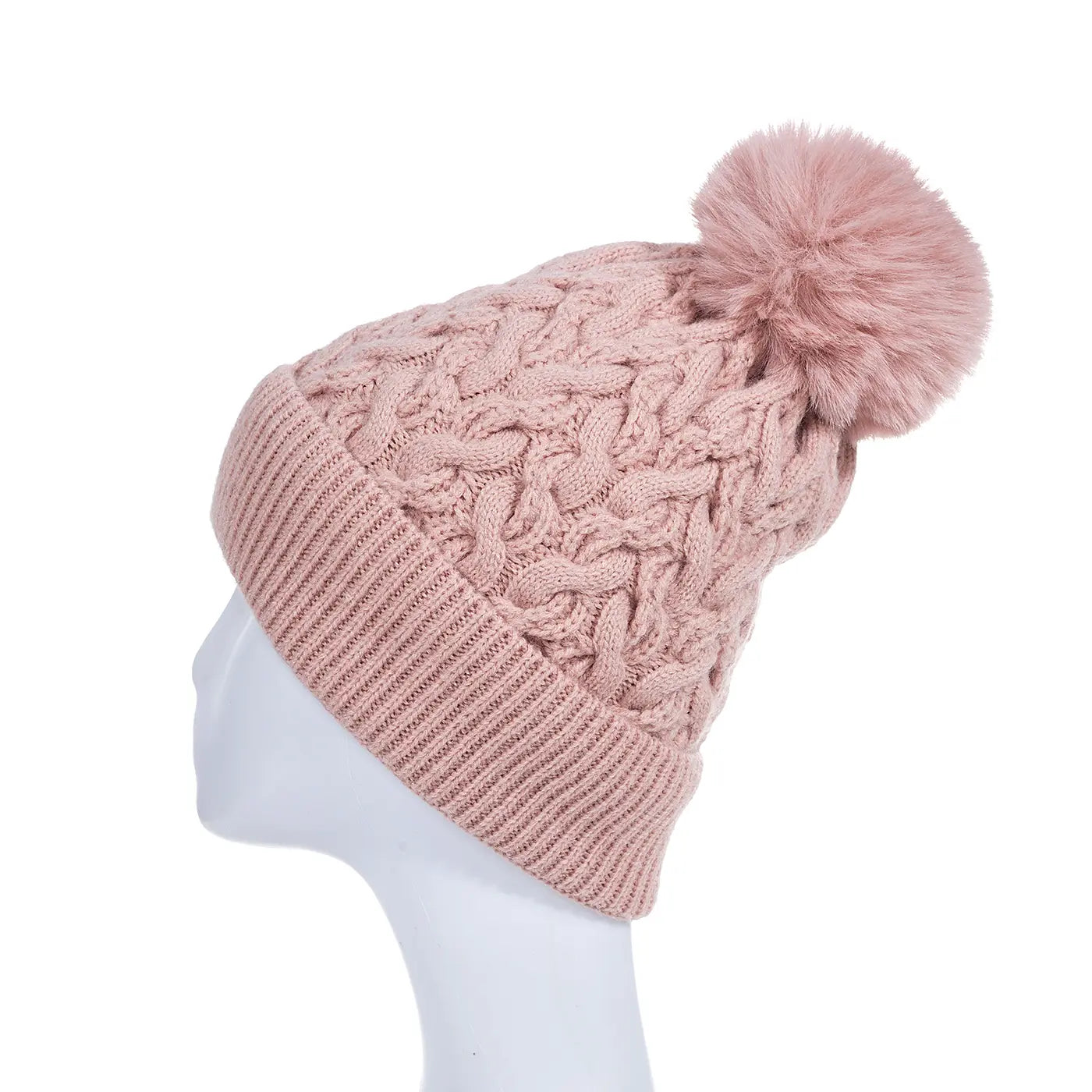 IVYS Cable Knit Pom Pom Beanie