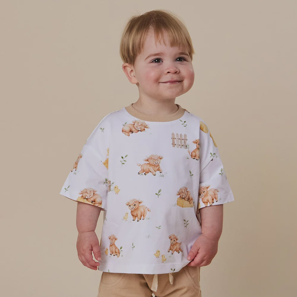 Snuggle Hunny Kids oversized Tee - Highland Cows