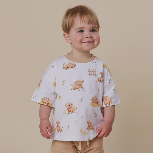 Snuggle Hunny Oversized Tee - Highland Cows