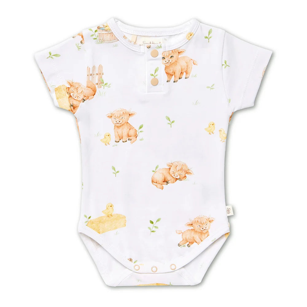 Snuggle Hunny SS Bodysuit - Highland Cows