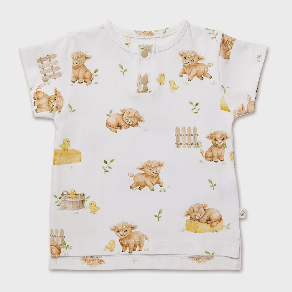 Snuggle Hunny Organic Short Sleeve Top - Highland Cows