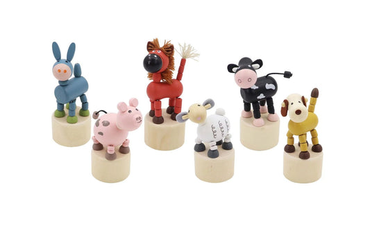 ToysLink Wooden Farm Animal Pushing Puppet