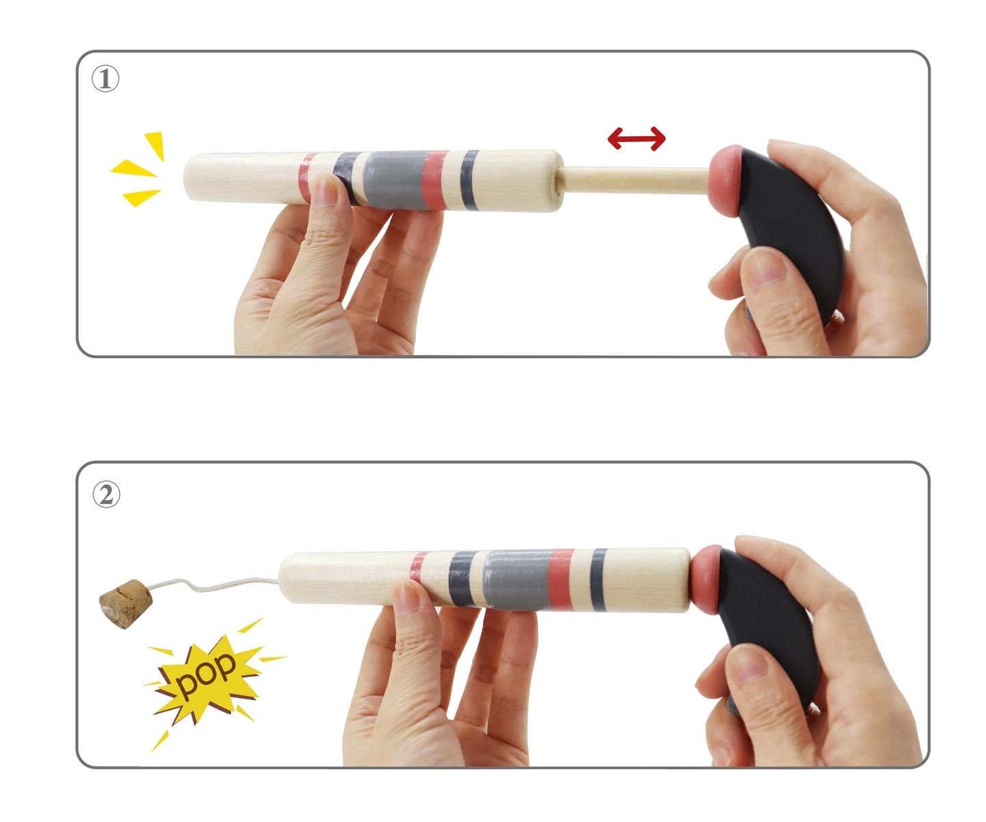 ToysLink Wooden Pop Gun 3 colours