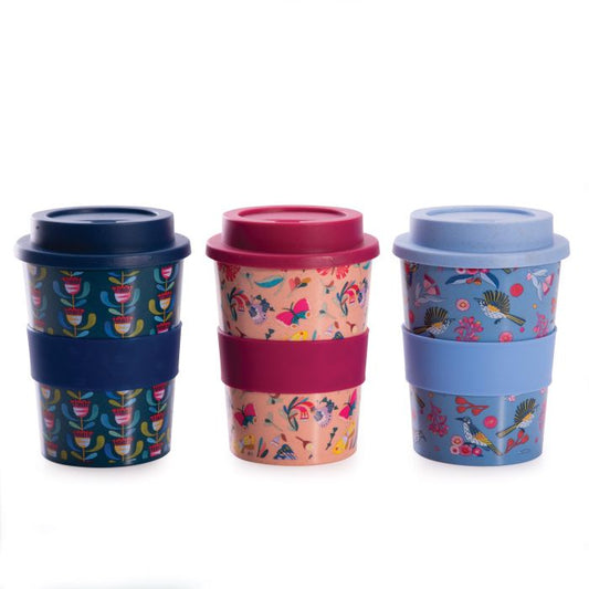 IsGift Wheat Straw Travel Cup Andrea Smith Design Assorted