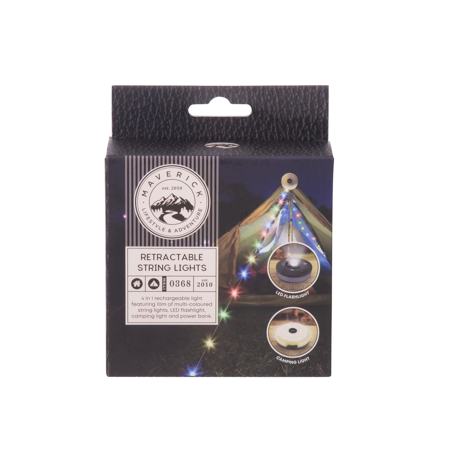 Maverick Retractable String Lights (Plain/Rainbow)