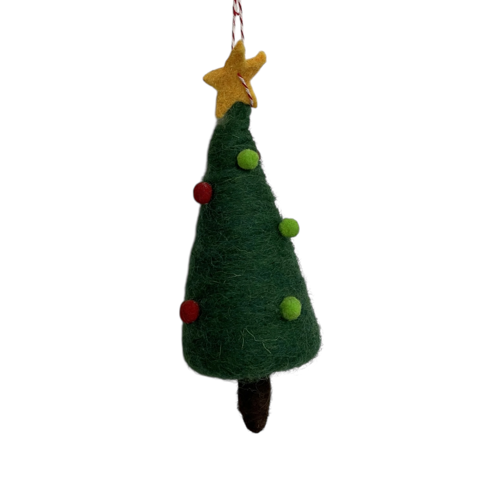 Gala Tree w/ Star Wool Hanger Green
