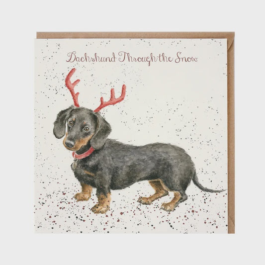 Wrendale Christmas Card - Dachshund
