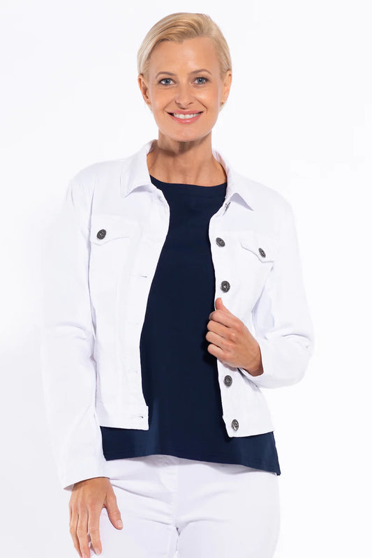 Cafe Latte Stretch Coloured Denim Jacket